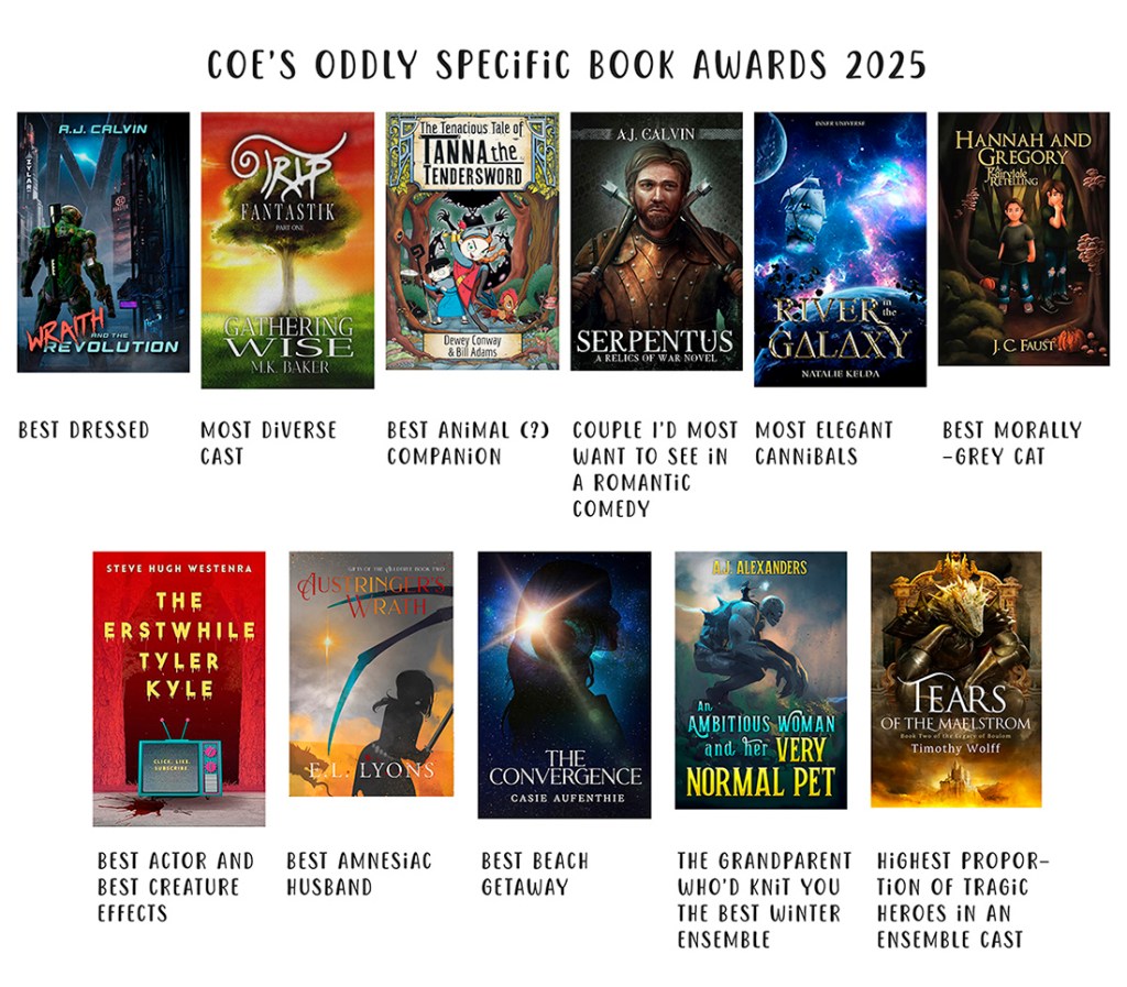 Image of all the books receiving awards